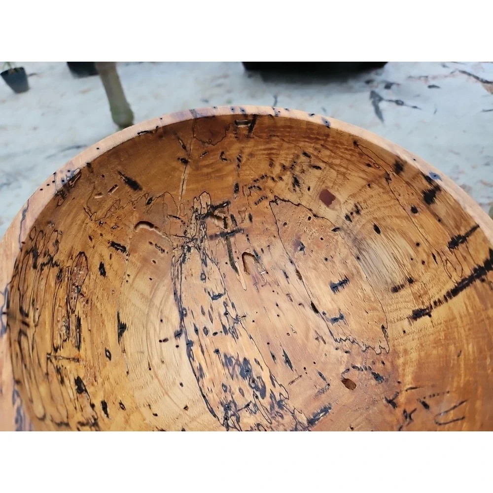 Spalted Wood Bowl Hand Turned‎ 10.5